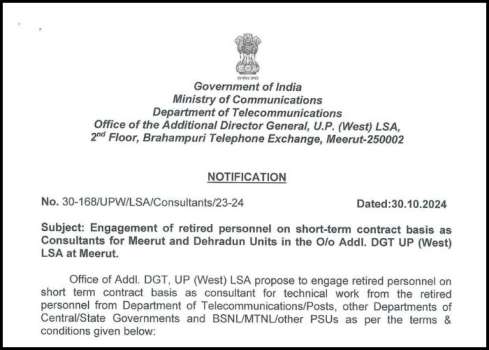 Latest government job notifications 2024