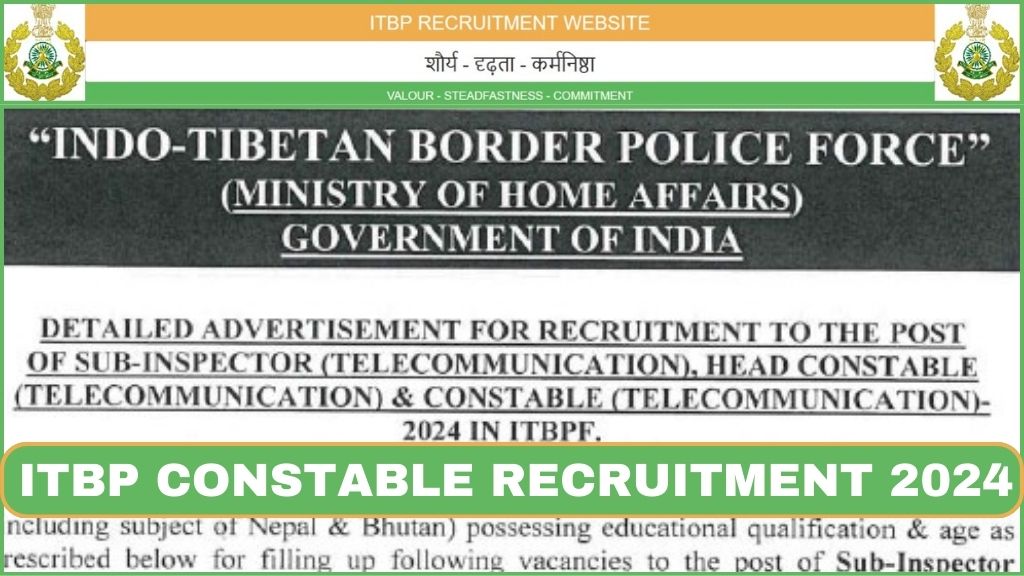 ITBP Telecommunication Constable recruitment 2024