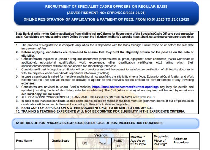 SBI Deputy Manager Recruitment 2025