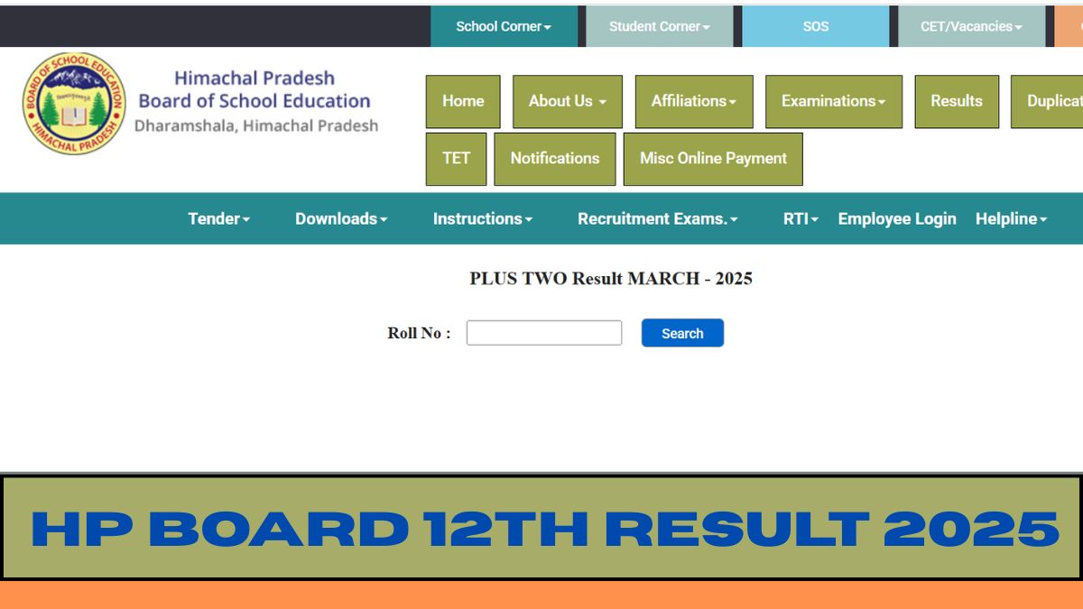 HP Board 12th Result 2025 HPBOSE org