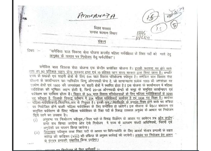 Mahila Supervisor Vacancy 2025