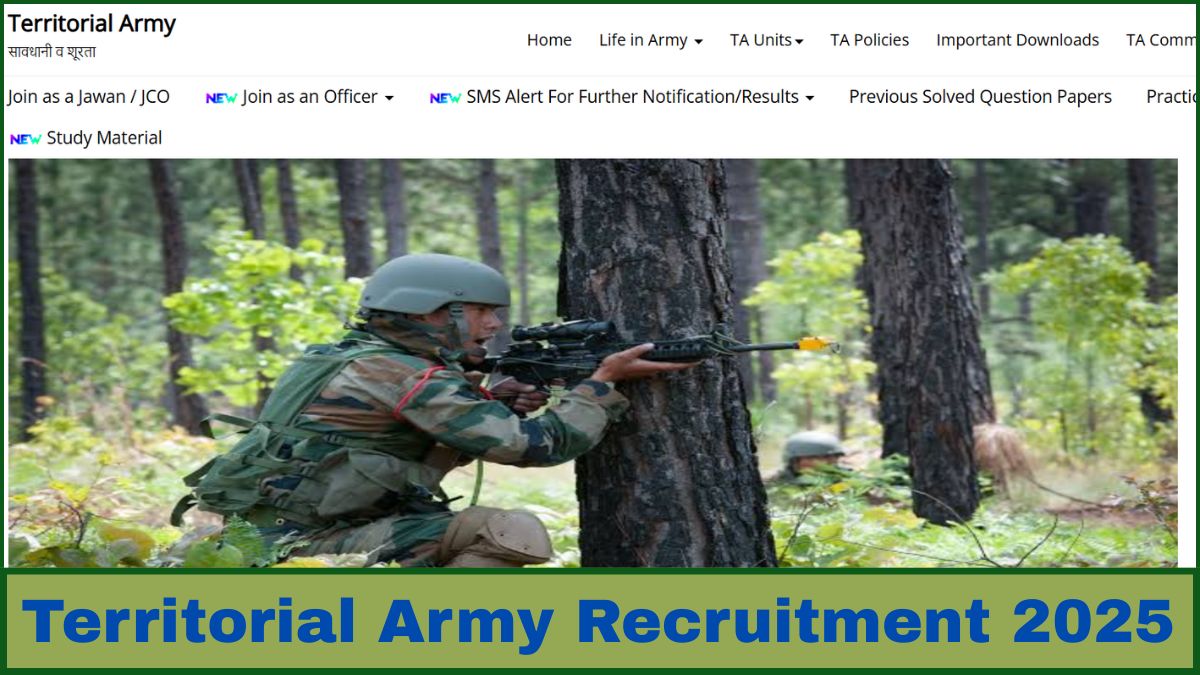 Territorial Army Recruitment 2025 Apply online